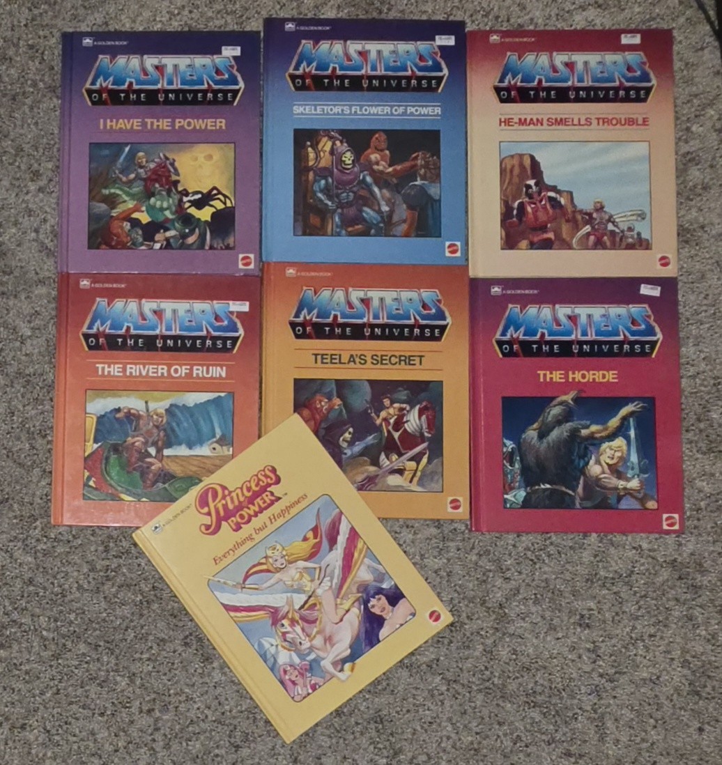 Vintage Masters of the Universe Golden Books  He-Man Skeletor 1983 1985 3pc