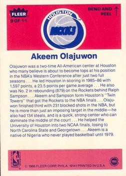 1986-87 Fleer - Stickers #9 Akeem Olajuwon 1986-87 Fleer - Stickers #9 Akeem Olajuwon