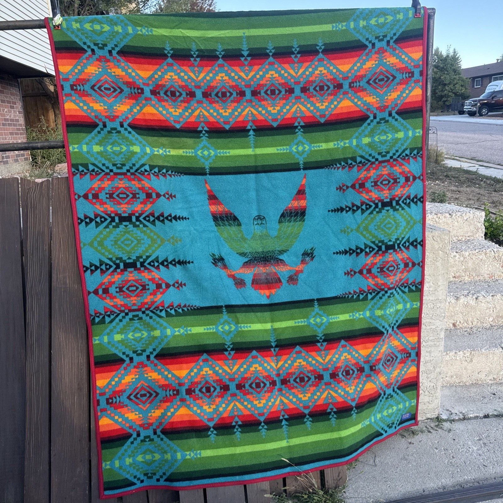 Vintage Pendleton Wool Blanket Eagle 76\