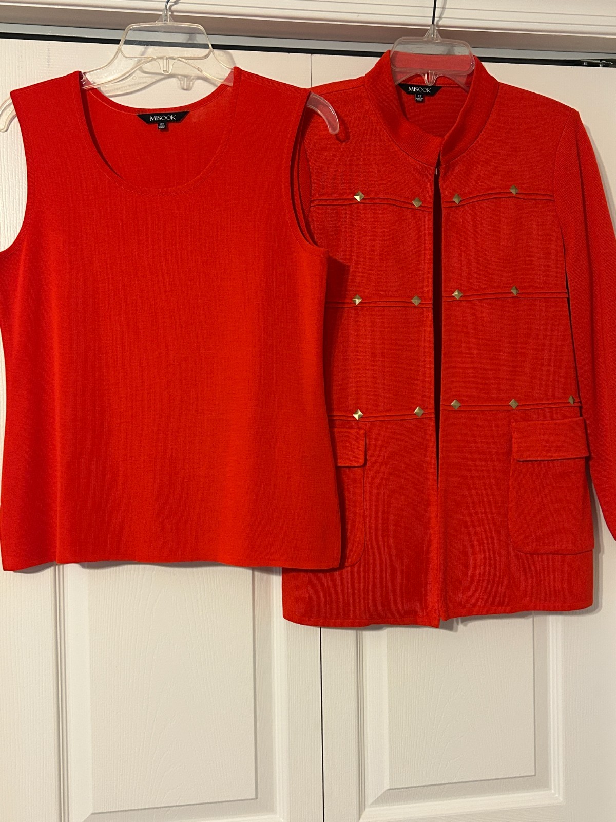 MISOOK Sz PS Red 2 Pc Shell/Tank Jacket Set