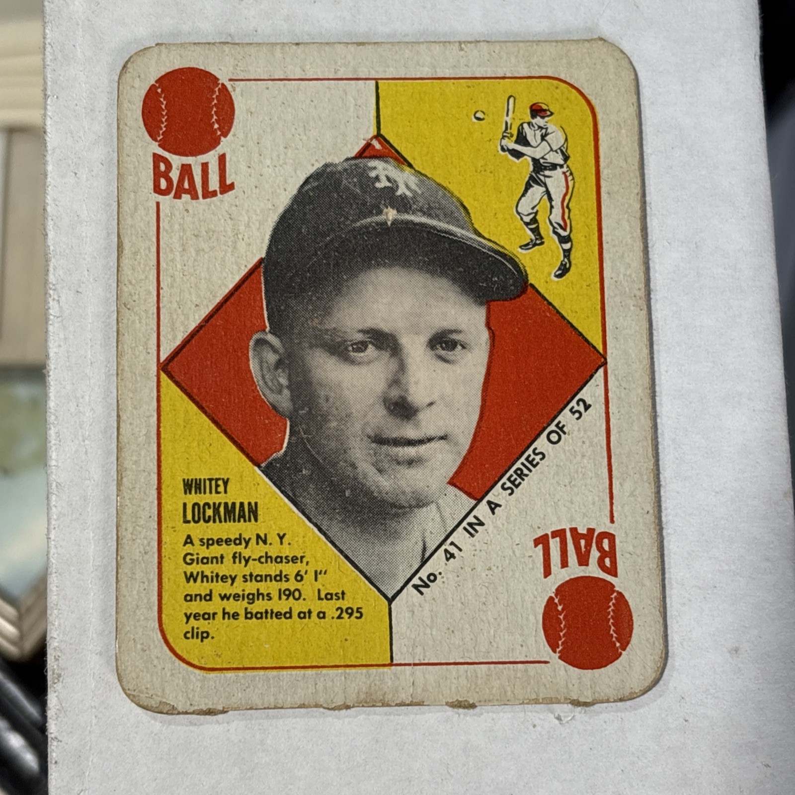 1951 Topps Red Backs Set-Break #41 Whitey Lockman VG-VGEX