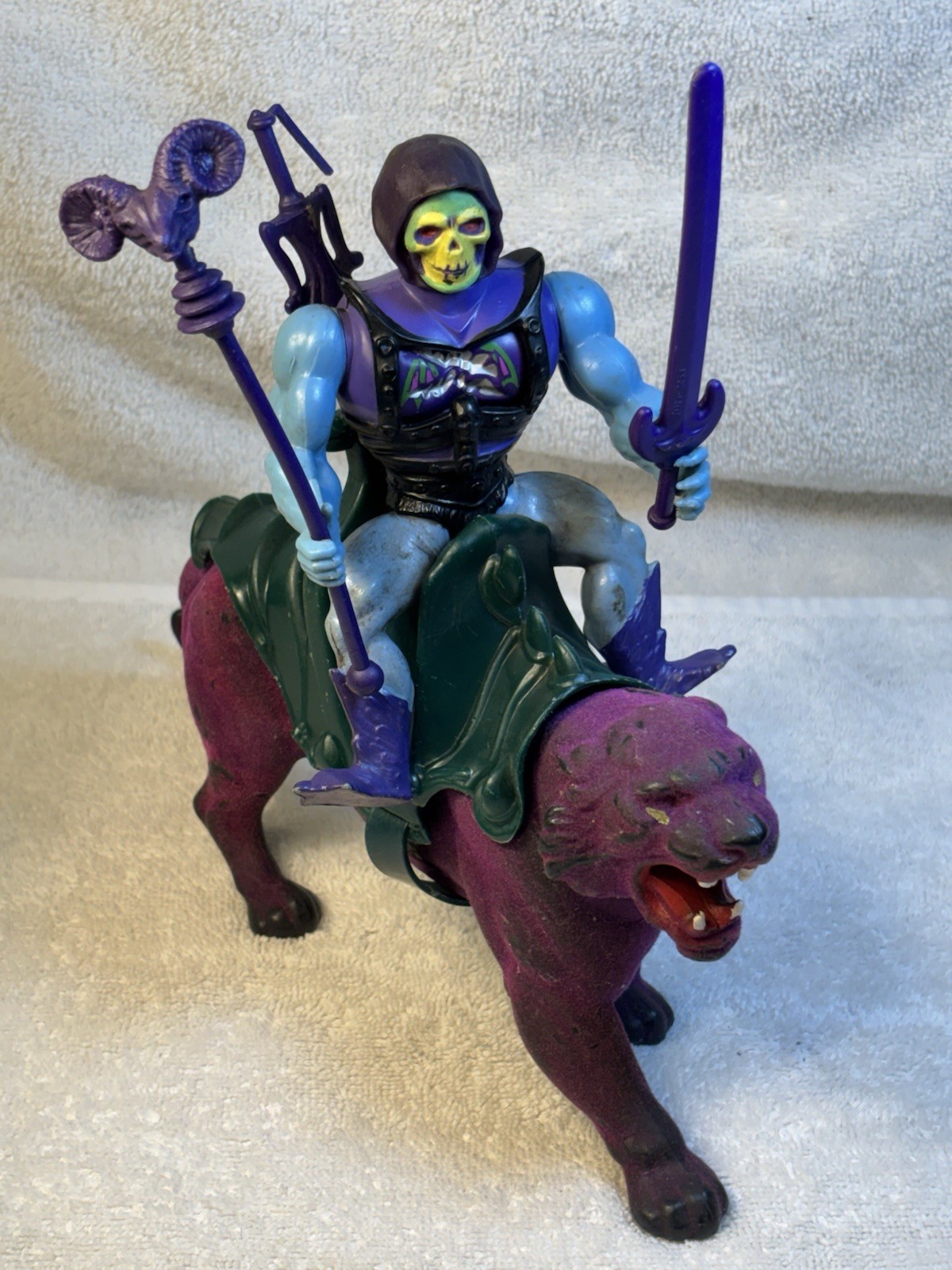 VTG He-Man MOTU Battle Armor Skeletor & Panthor 100% Complete – 1980s Mattel