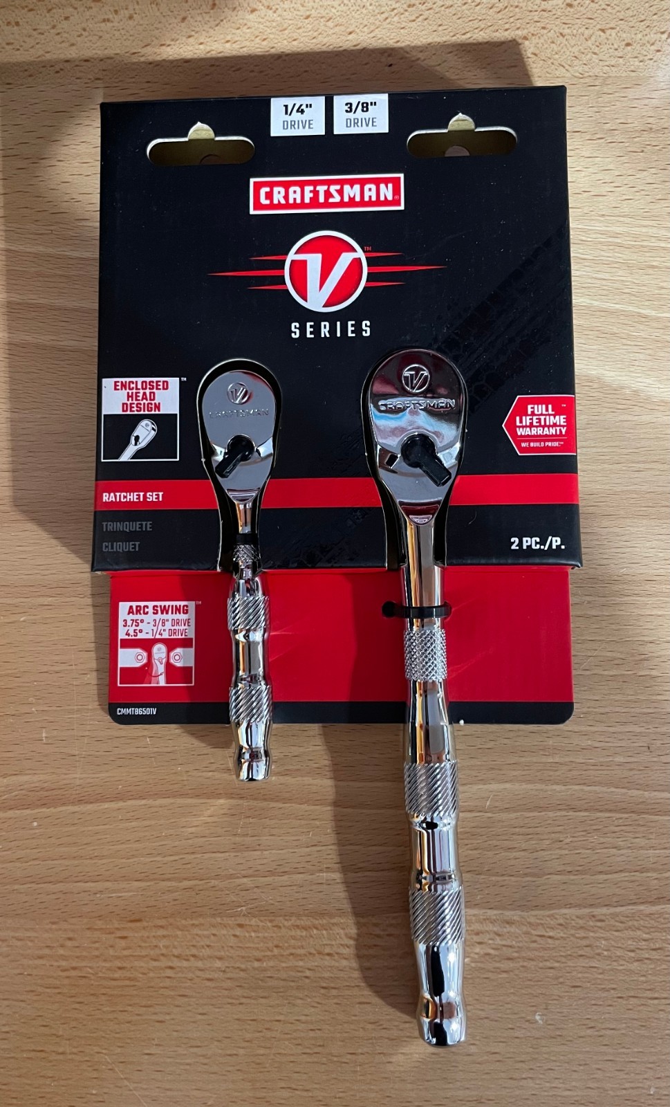 with Bonus / Craftsman V-Series CMMT86501V 1/4 & 3/8 Drive 2pc Ratchet Set 96 To