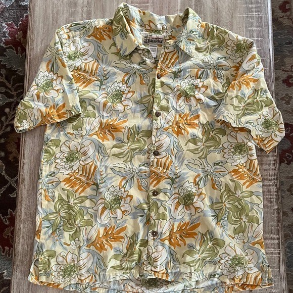 Rare Patagonia Pataloha Shirt Hawaiian Green Yellow Blue Floral  Men\'s XL