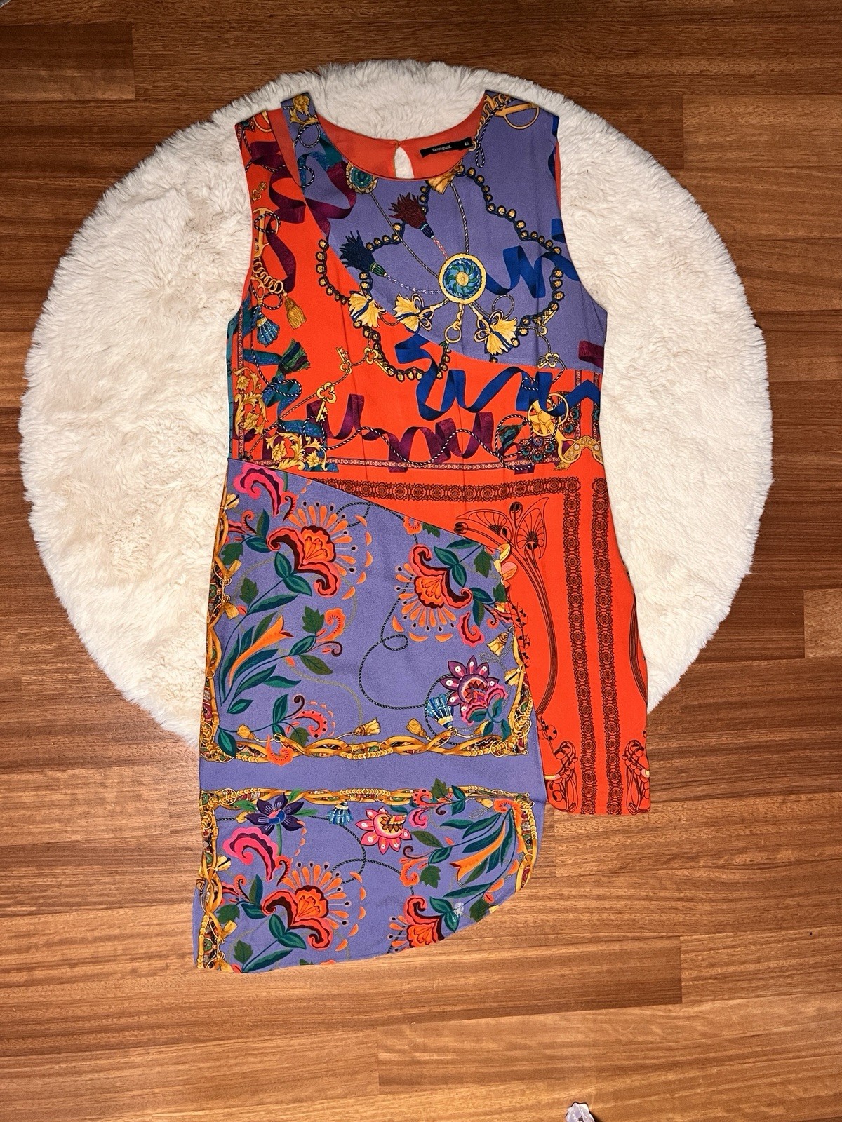 Desigual Womens Size 46 Multicolor Floral Crew Neck Sleeveless Blouse Desigual Womens Size 46 Multicolor Floral Crew Neck Sleeveless Blouse