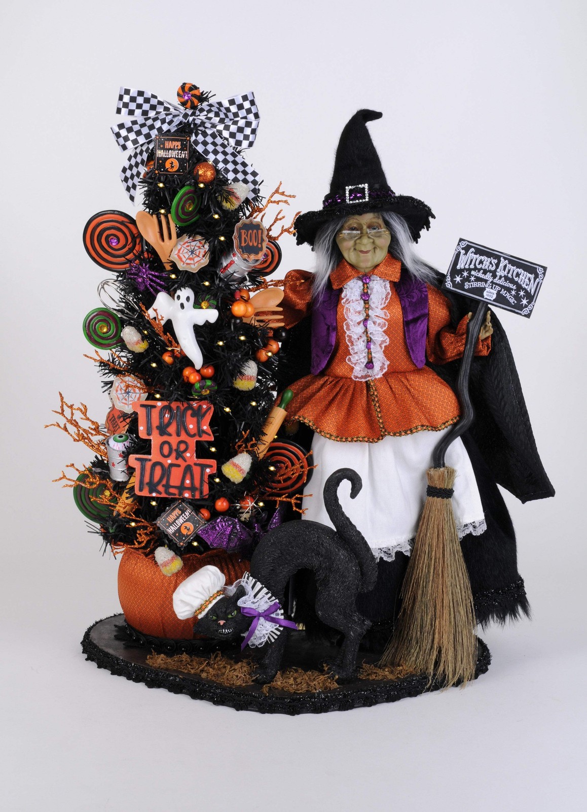 Karen Didion Originals HASC-09 Lighted Tricks or Treats Kitchen Witch