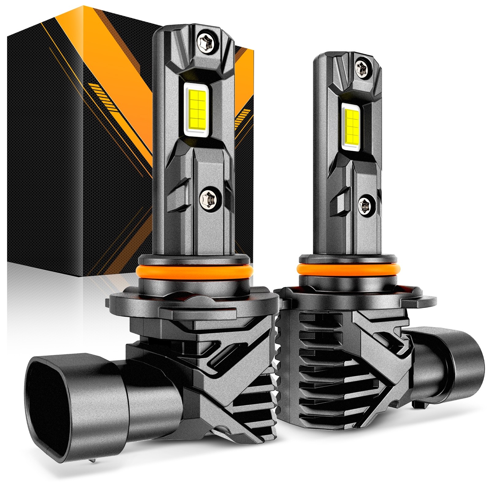 AUXBEAM 9005 9006 H11 LED Headlight Bulbs High Low Beam 6500K White 90W 25000LM