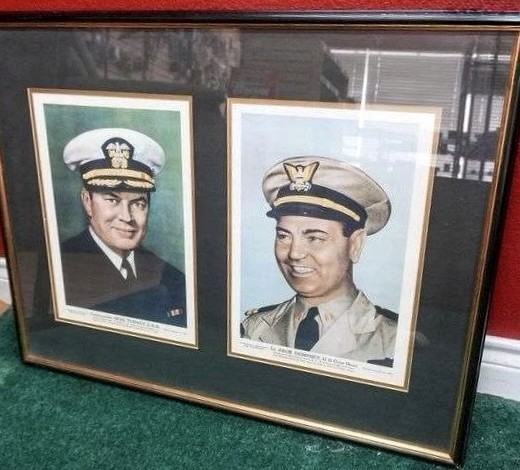 1942 Chicago Sun Gene Tunney USN & Jack Dempsey Coast Guard Framed WWII Prints 1942 Chicago Sun Gene Tunney USN & Jack Dempsey Coast Guard Framed WWII Prints