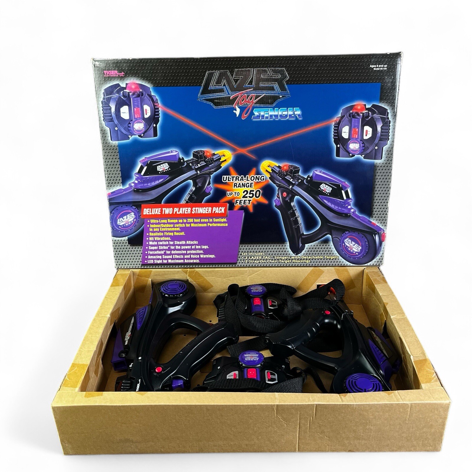 LAZER TAG DELUXE 1998 TWO PLAYER SPORTS PACK TIGER 05-104 NEW Original BOX
