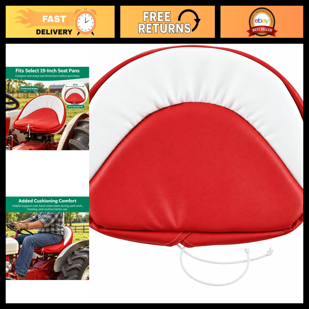 Comfortable Tractor Seat Cushion for Ford 8N 9N 2N NAA 501 601 701 801 - Durable Comfortable Tractor Seat Cushion for Ford 8N 9N 2N NAA 501 601 701 801 - Durable