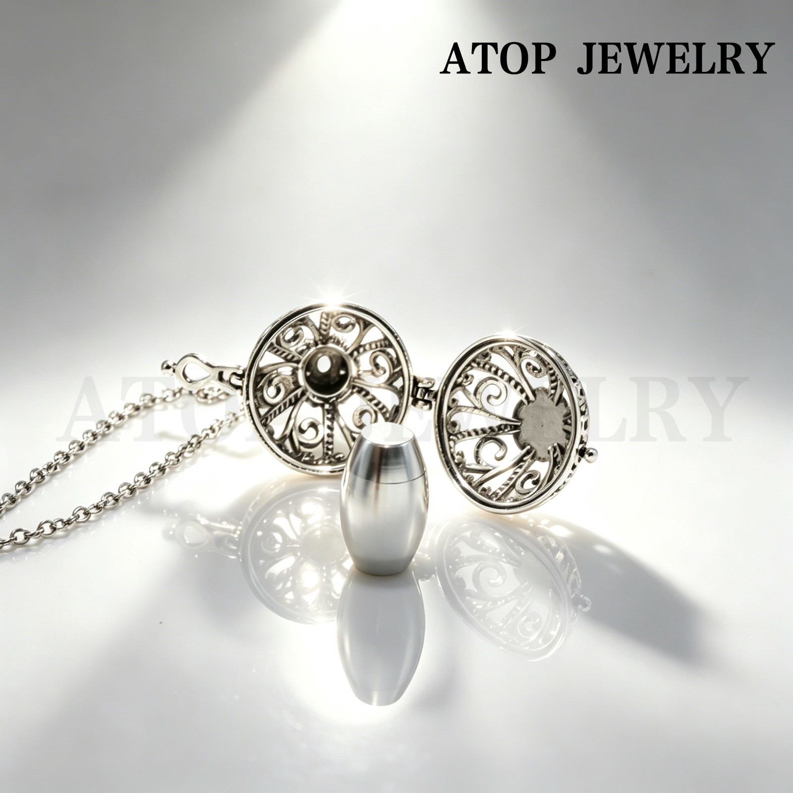 Vintage Hollow Flower Urn Necklace For Ashes Cremation Pendant Memorial Jewelry