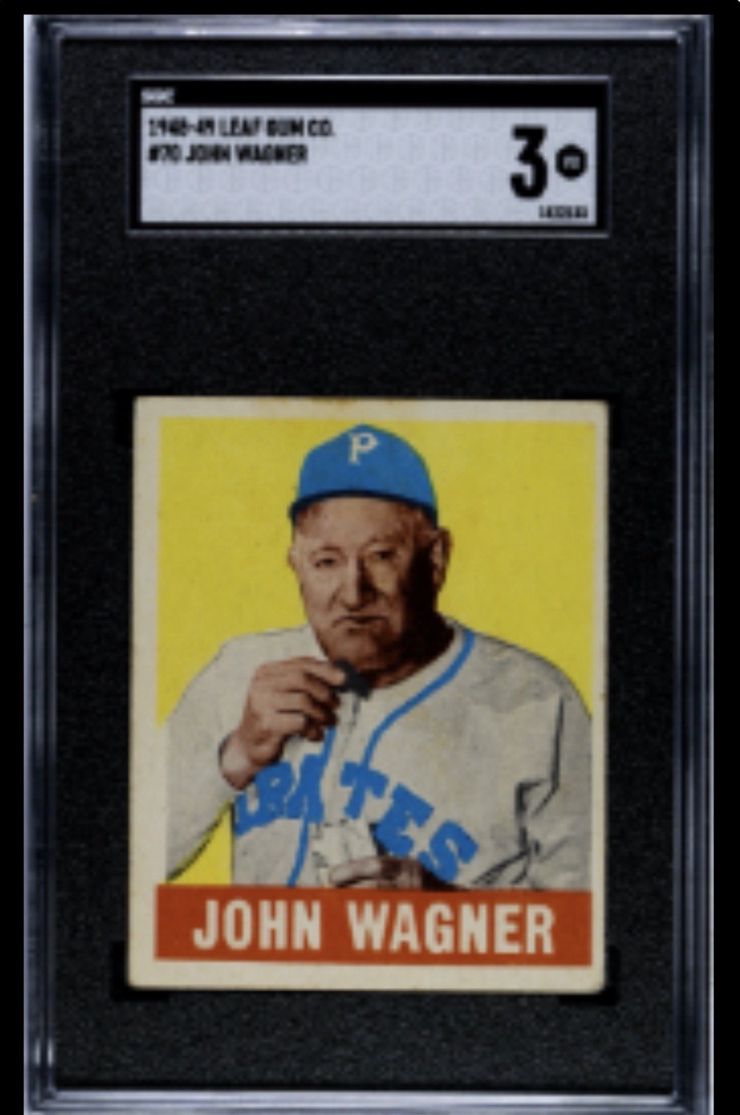 1948-49 Leaf Gum Co. John “Honus” Wagner Card #70 SGC 3 1948-49 Leaf Gum Co. John “Honus” Wagner Card #70 SGC 3