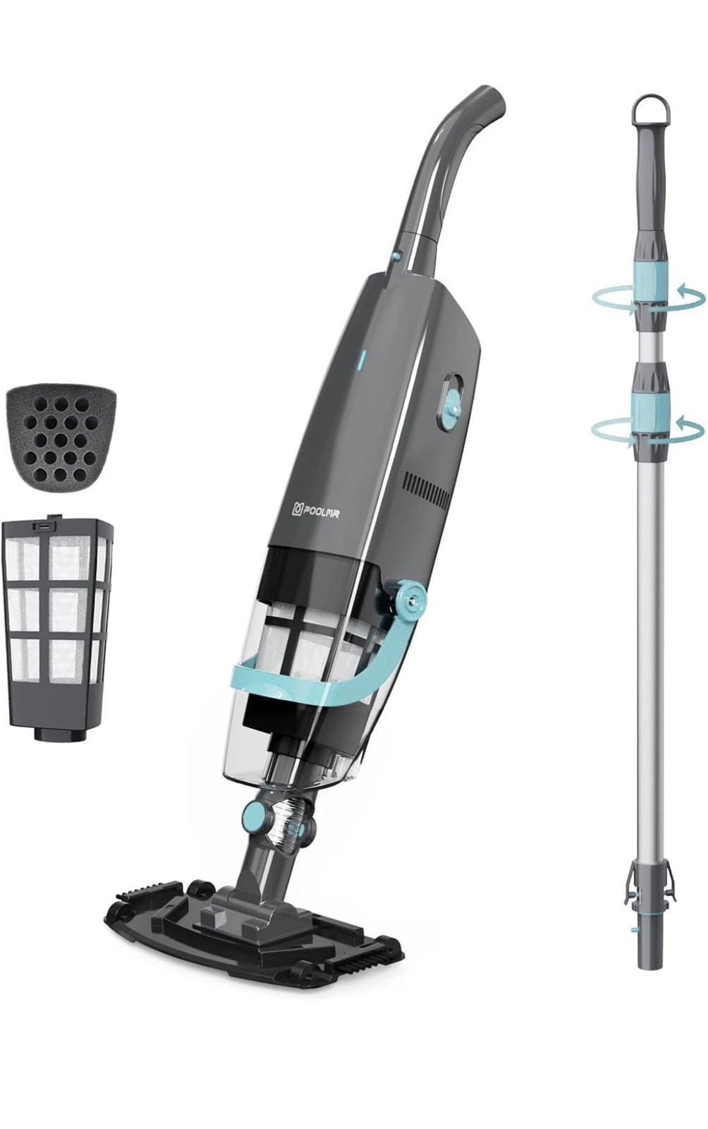 Cordless Handheld Pool Vacuum for above & Inground Pool. with 23.5Gal/Min Suctio