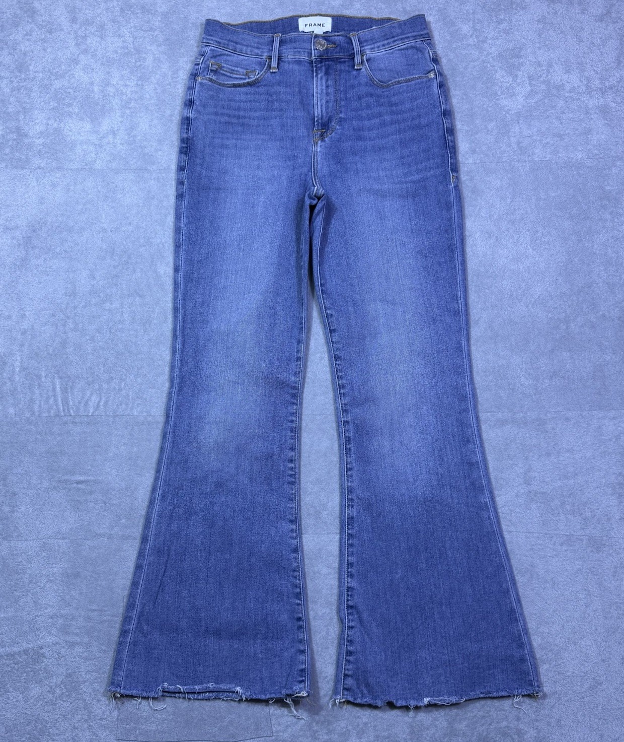 Frame Jeans Womens 26x26 Le Crop Flare Highrise Morning Blue Hippie USA Boho
