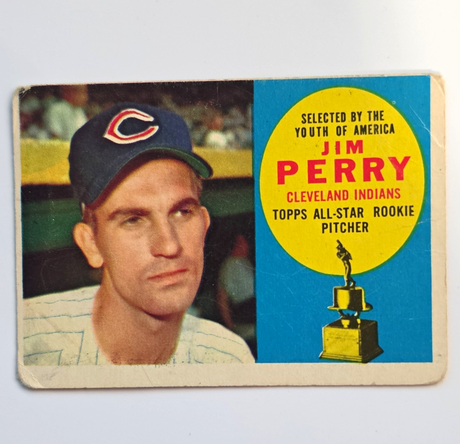 Topps 1960 Topps All-Star Rookie #324 Jim Perry Rookie Card Cleveland Indians