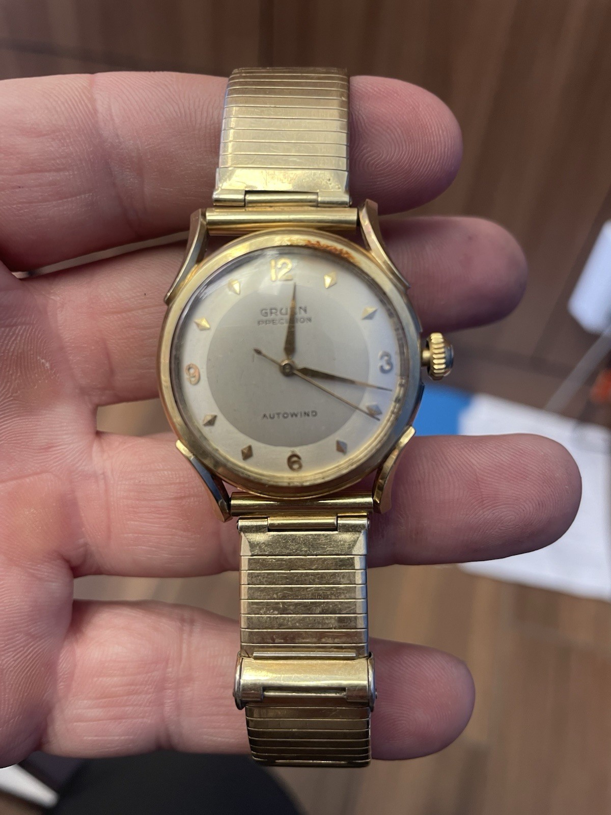 Vintage Gruen Precision 14k Gold watch with gold band Vintage Gruen Precision 14k Gold watch with gold band