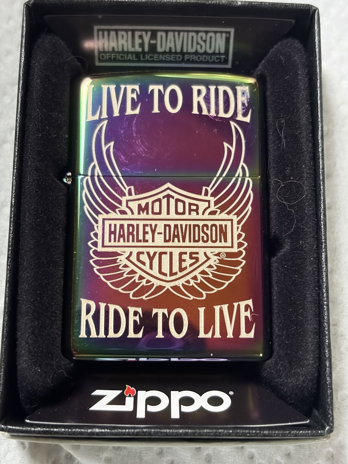 Zippo lighter HARLEY DAVIDSON LIVE TO RIDE spectrum 2016 new in orig labeled box