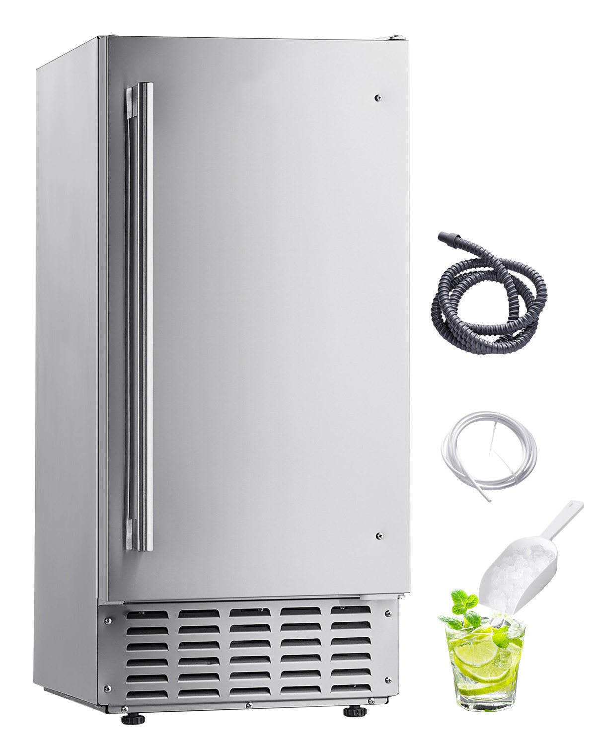 Uimoso Undercounter Commercial Nugget Ice Maker 66Lbs/Day Built-in Ice Maker