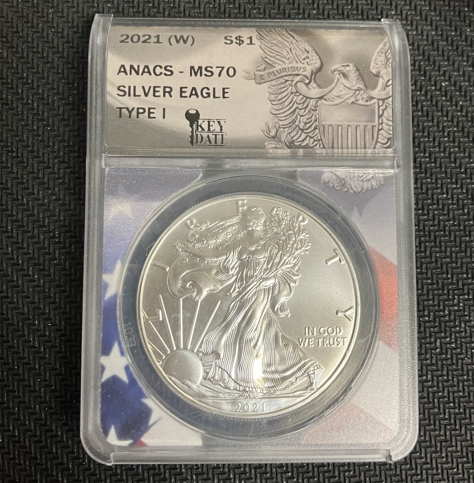 2021 (W) Anacs MS70 Silver Eagle Type 1 Rev (11x)