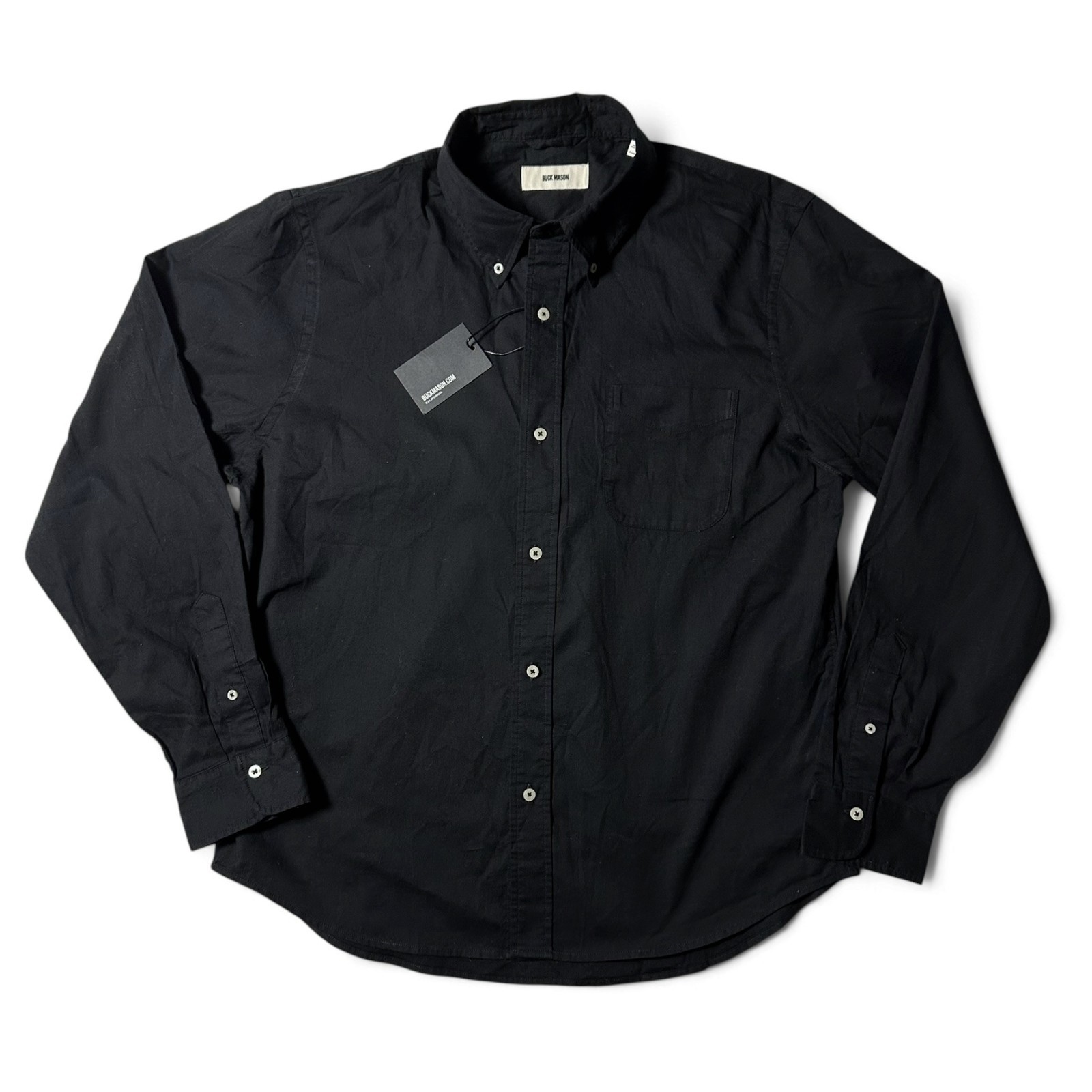 Buck Mason Perfect Oxford One Pocket Shirt Mens Size XL Black Button Down NWT Buck Mason Perfect Oxford One Pocket Shirt Mens Size XL Black Button Down NWT