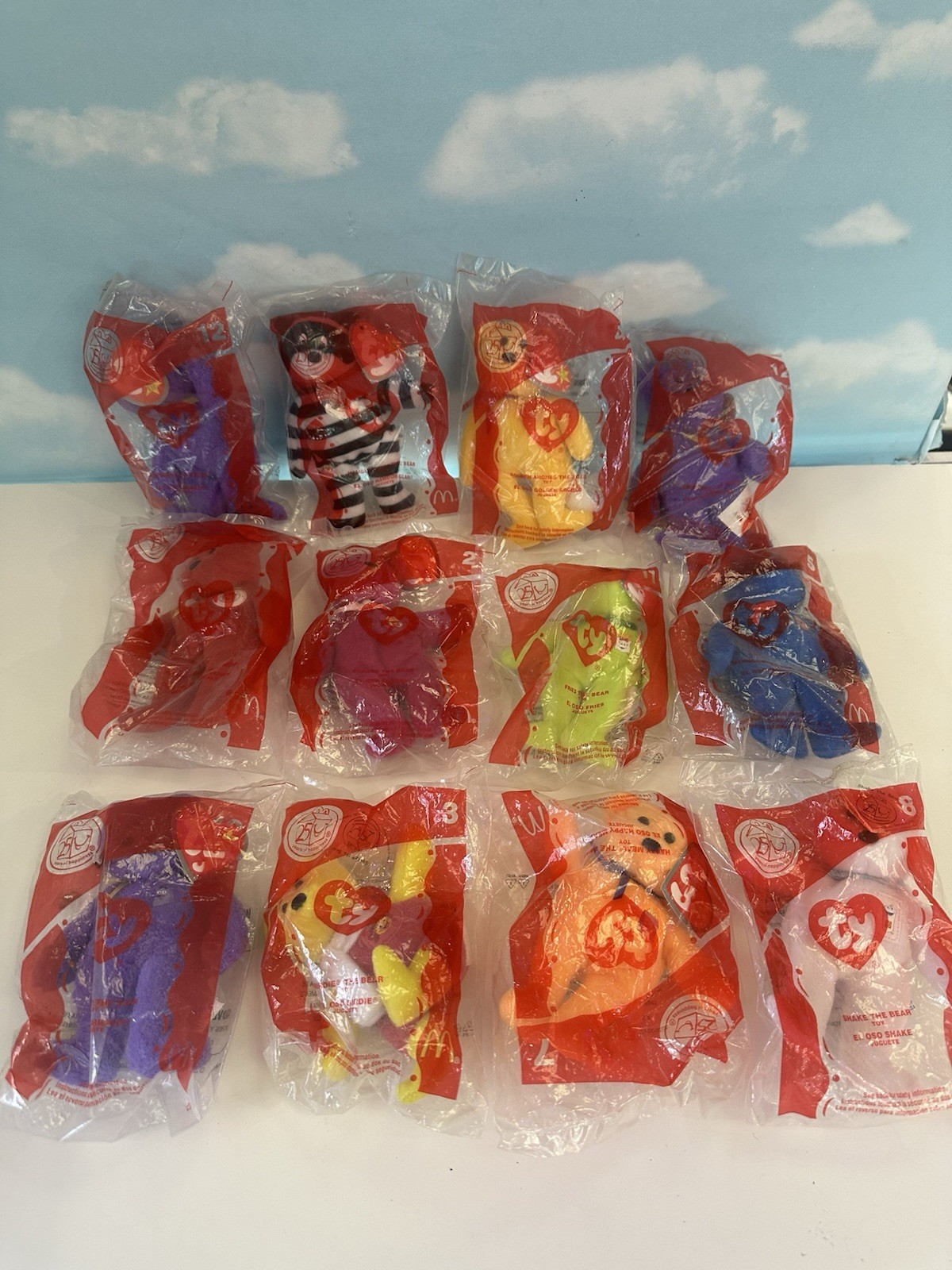 (12) SEALED  Ty Beanie Babies RETIRED 2004 McDONALDS 25th Anniversary Happy Meal