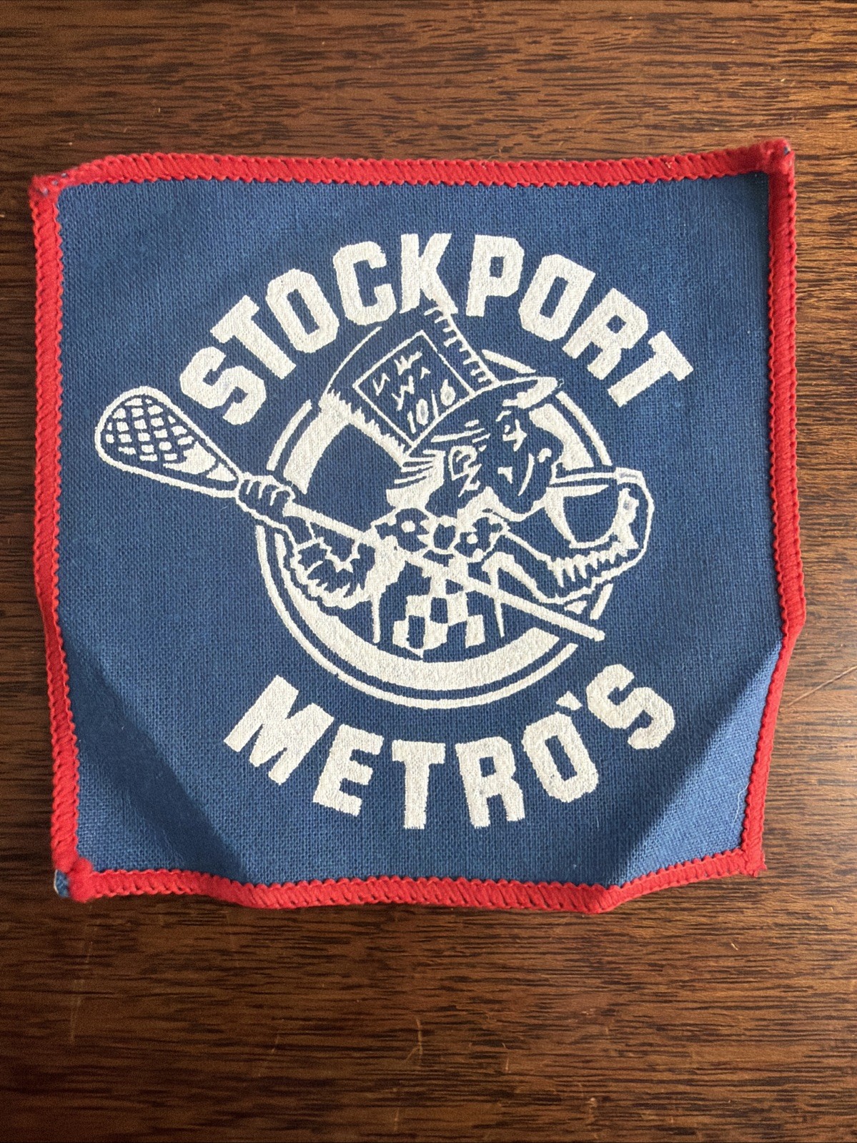 Vintage Stockport Metros Lacrosse Patch UK Badge England Manchester Mad Hatter
