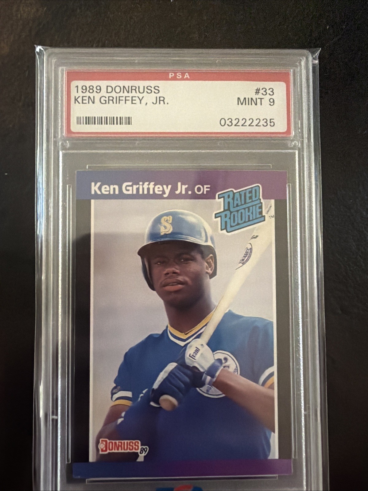 1989 Donruss - Rated Rookie Ken Griffey Jr #33 *Denotes on Back (RC)