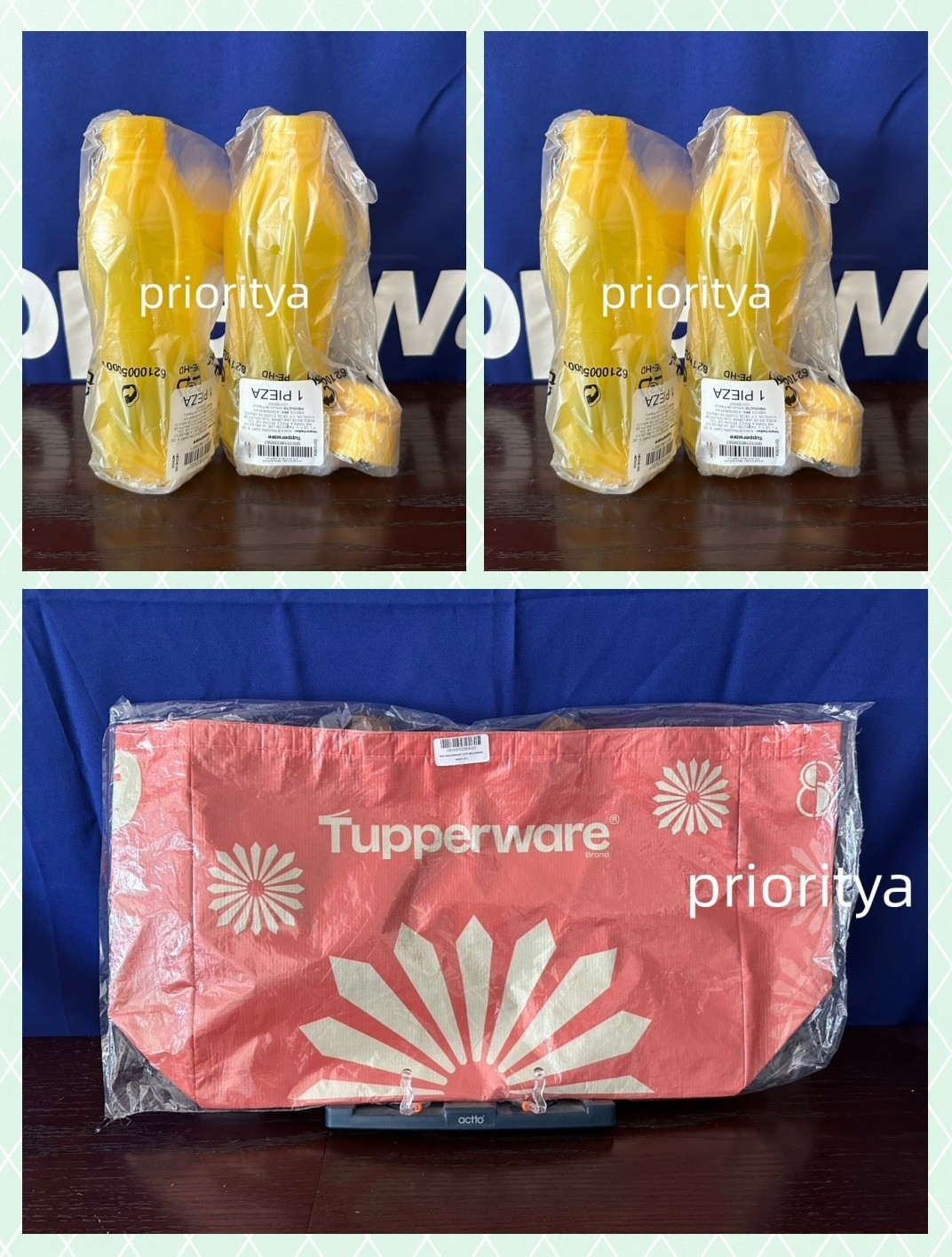 Tupperware 80th Anniversary Large Bag and 4 x ECO 500mL / 16oz Water Bottle New
