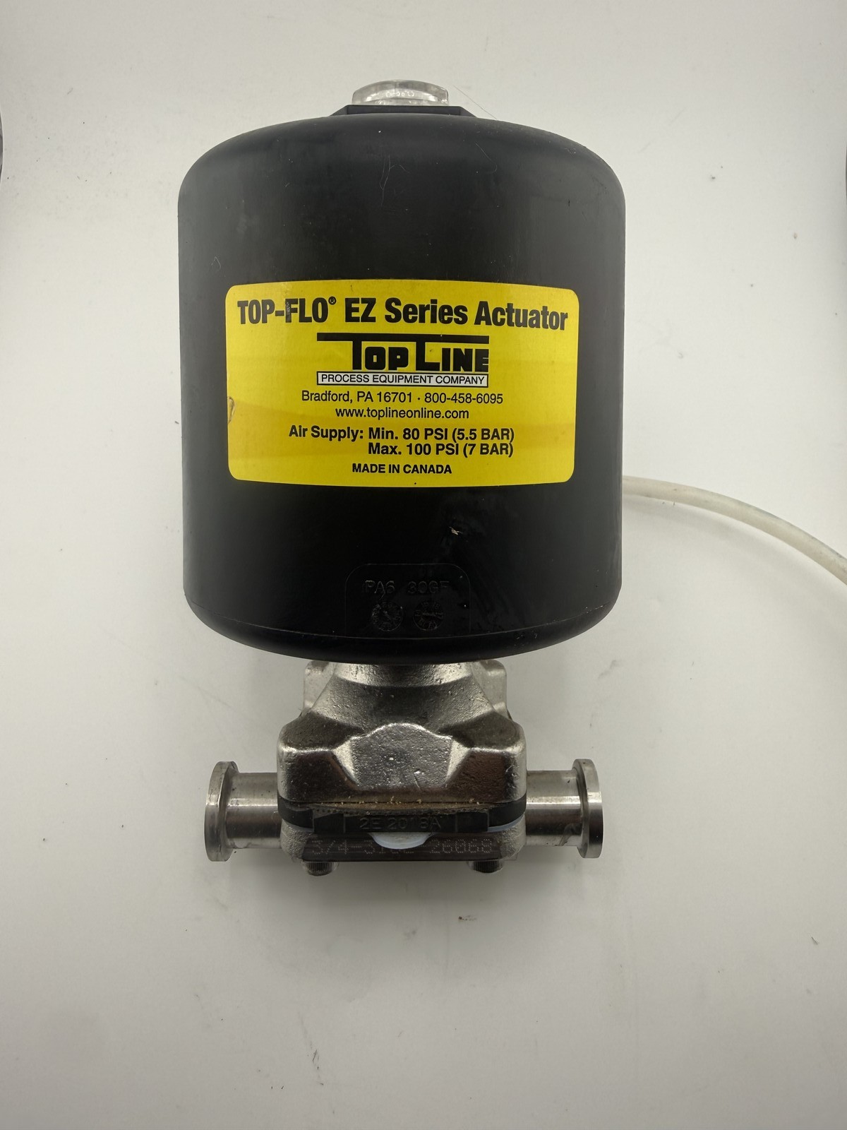 Topline TOP-FLO EZ Pneumatic Sanitary Diaphragm Valve 3/4in DN20 Tri-Clamp Topline TOP-FLO EZ Pneumatic Sanitary Diaphragm Valve 3/4in DN20 Tri-Clamp