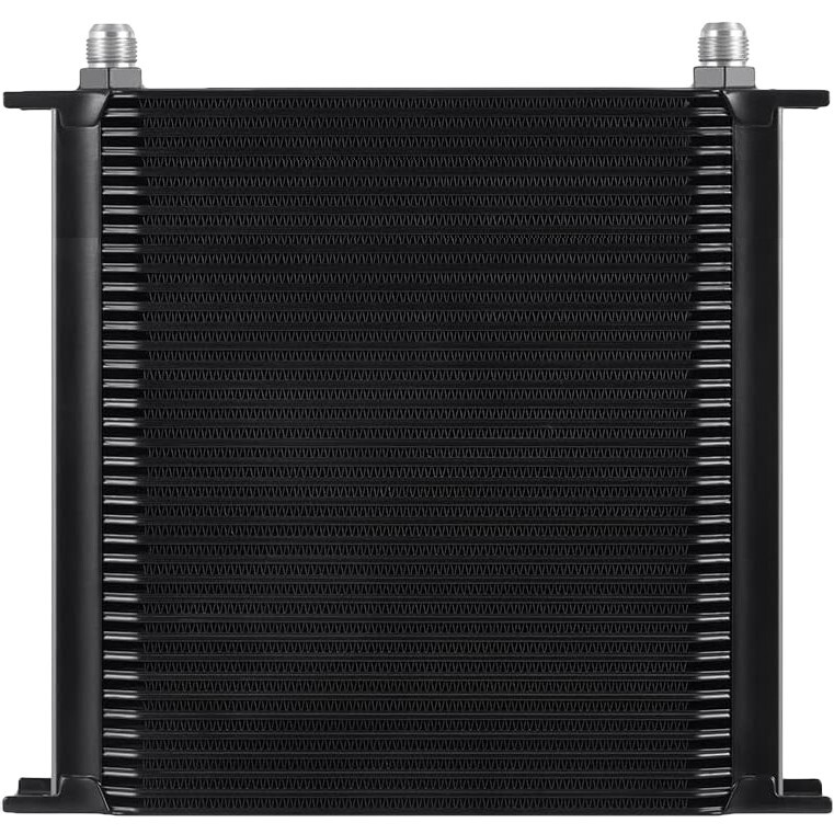 40 ROW BLACK ALUMINUM ENGINE TRANS-MISSION OIL COOLER 8AN HOSE END ADAPTERS