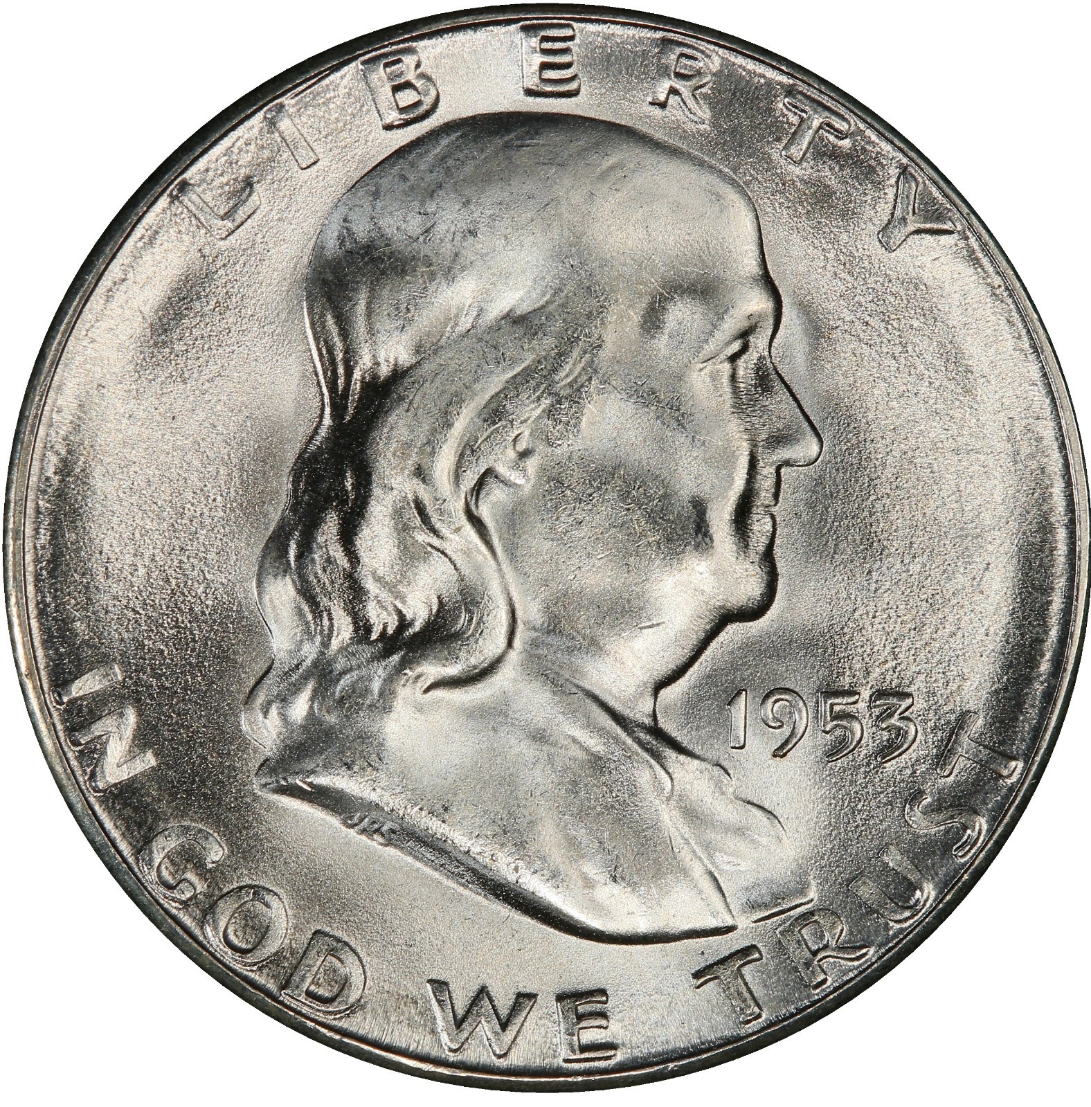 1953-S 50c Franklin Half Dollar Brilliant Uncirculated San Francisco US Coin