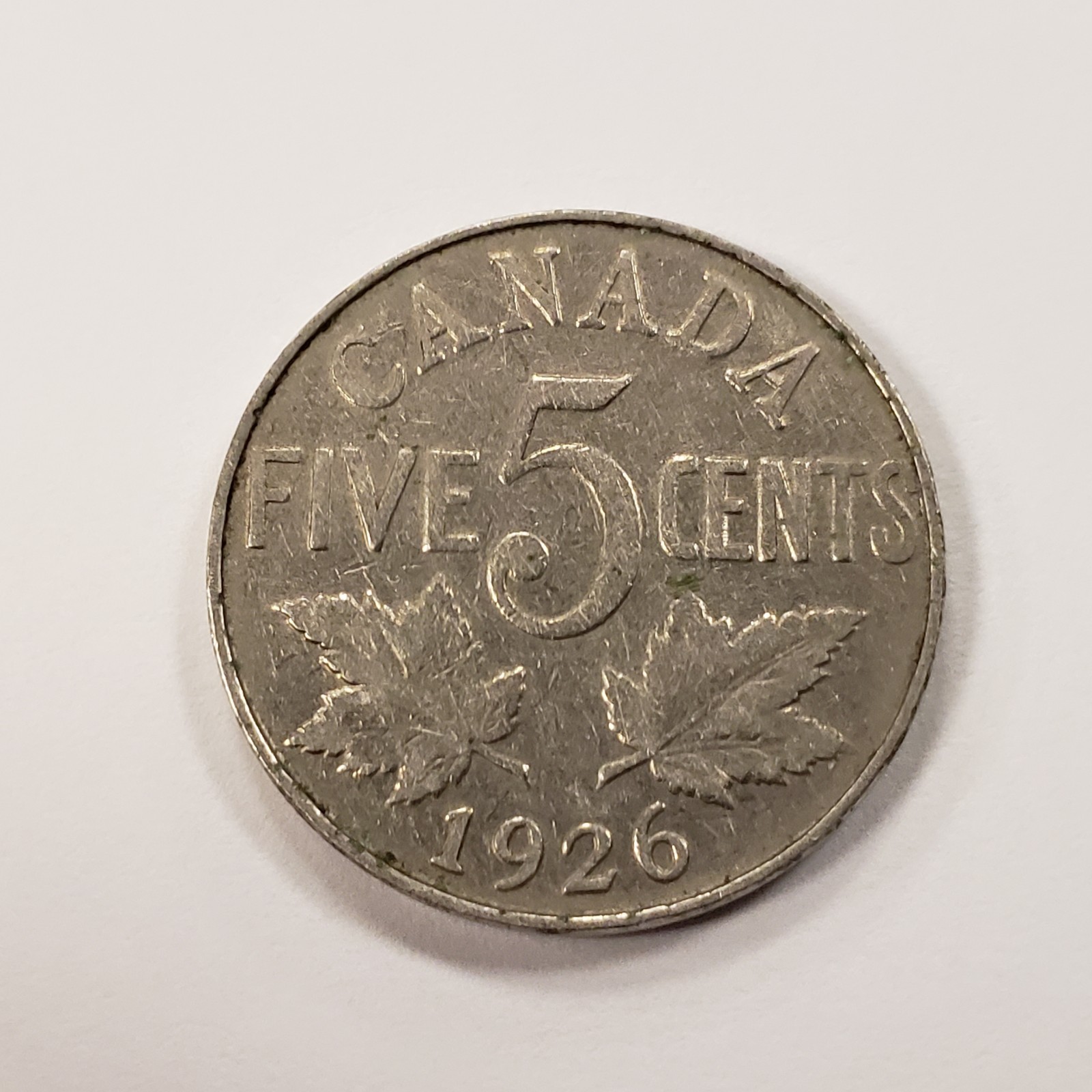 1926 5c Canada Five Cents Far 6 - KM29 - Key Date - SKU-Q5848