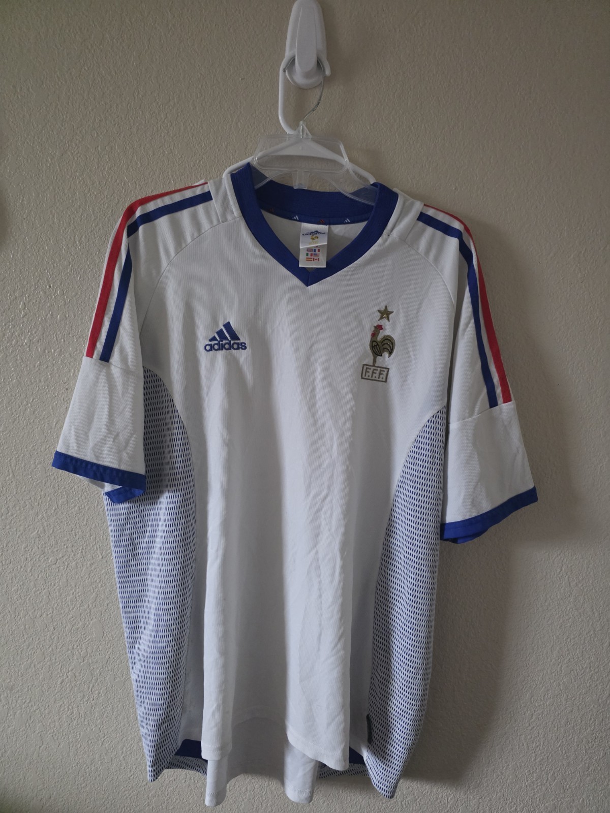Vintage 2002 France Adidas Away Soccer Jersey Les Bleus World Cup Kit XL