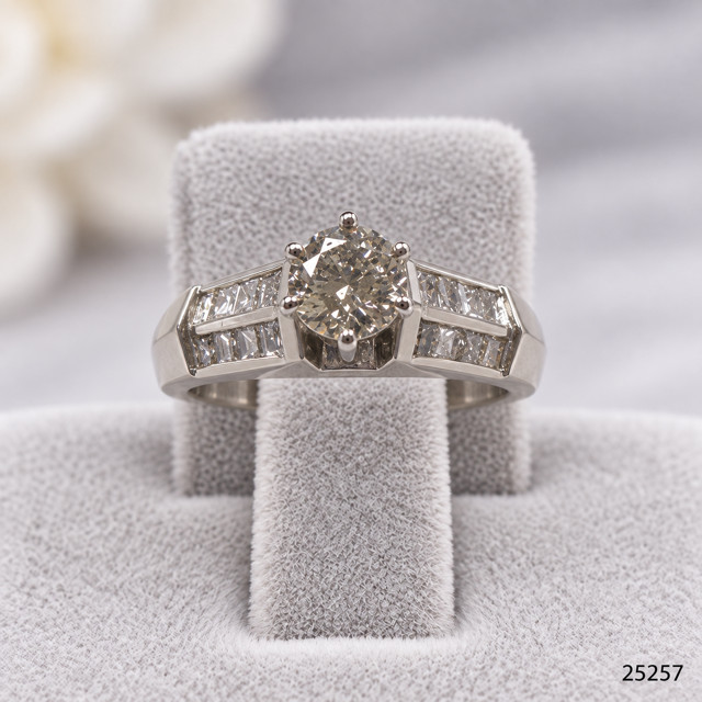 1 3/4 CTW Natural Diamond Platinum Engagement Ring Size 6.5