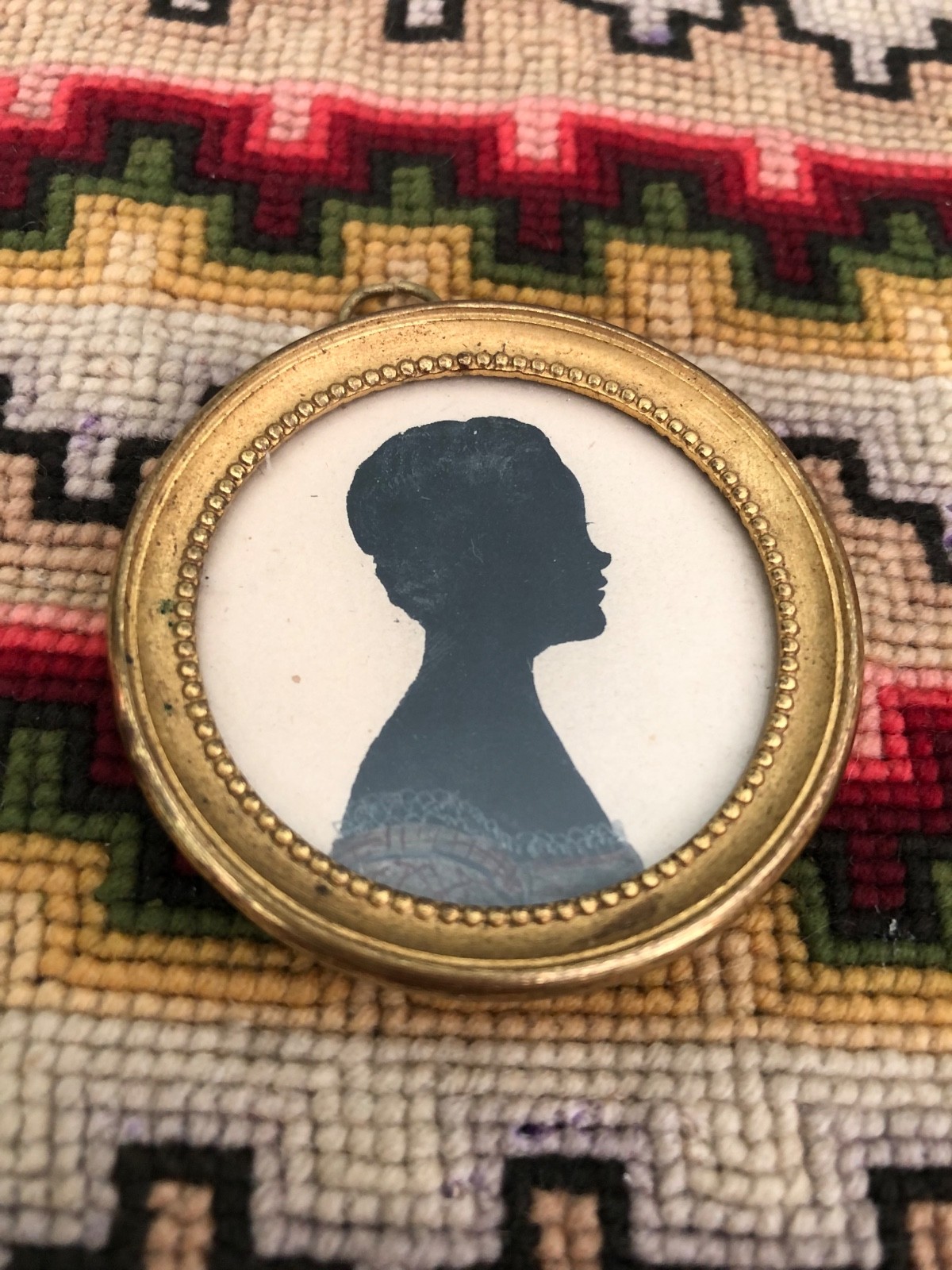 Antique Miniature Painting Sillouette Art Early Dollhouse 1840s Antique Miniature Painting Sillouette Art Early Dollhouse 1840s