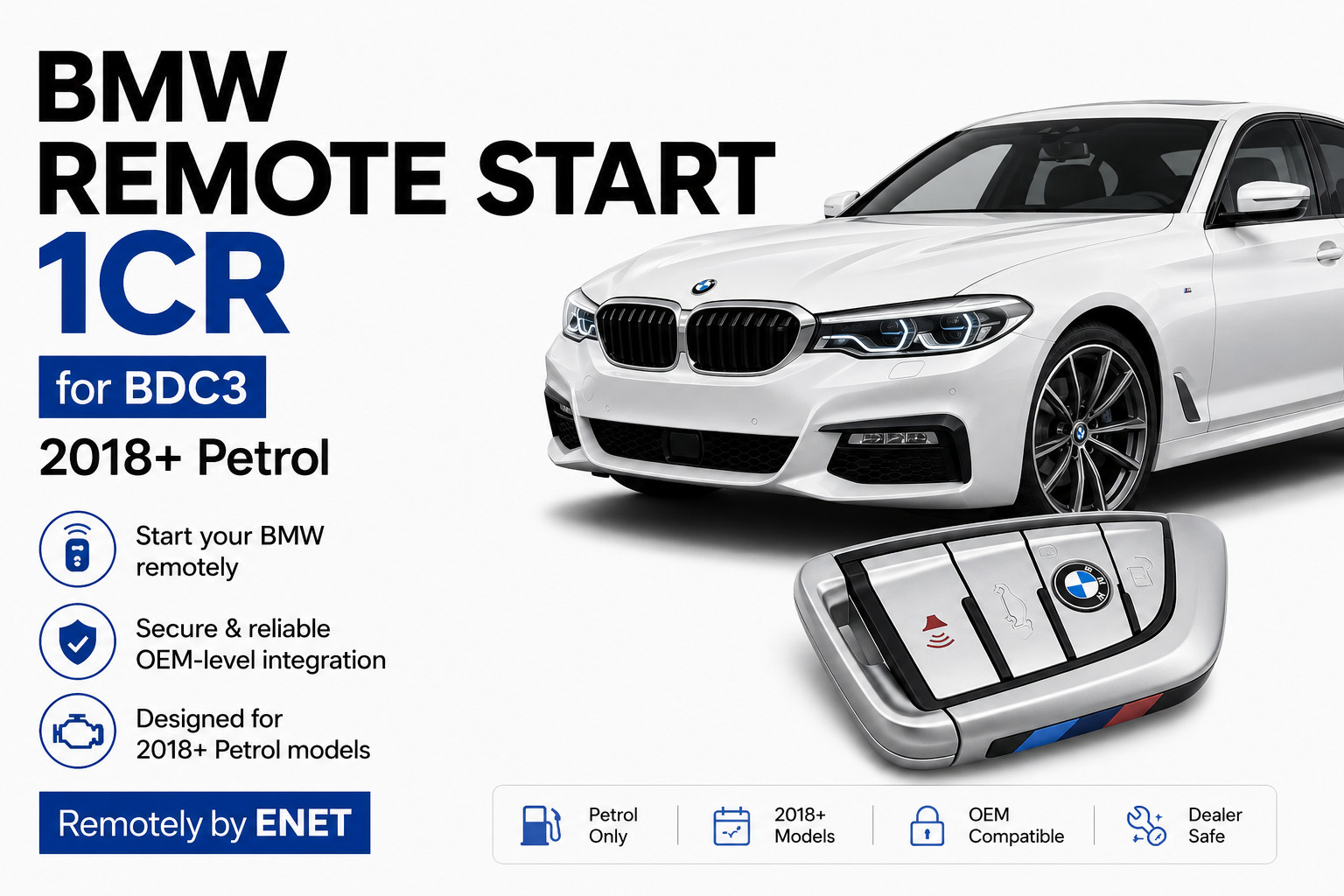 BMW Remote Engine Start 1CR Remote Activation, 2018+, BDC3, Petrol cars, OEM FSC