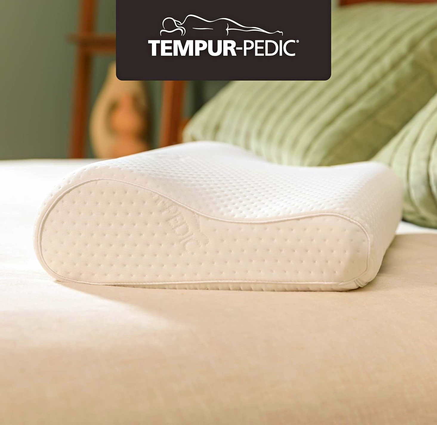 Tempur-Pedic TEMPUR-Neck Cervical Contour Pillow - Memory Foam, Standard, White