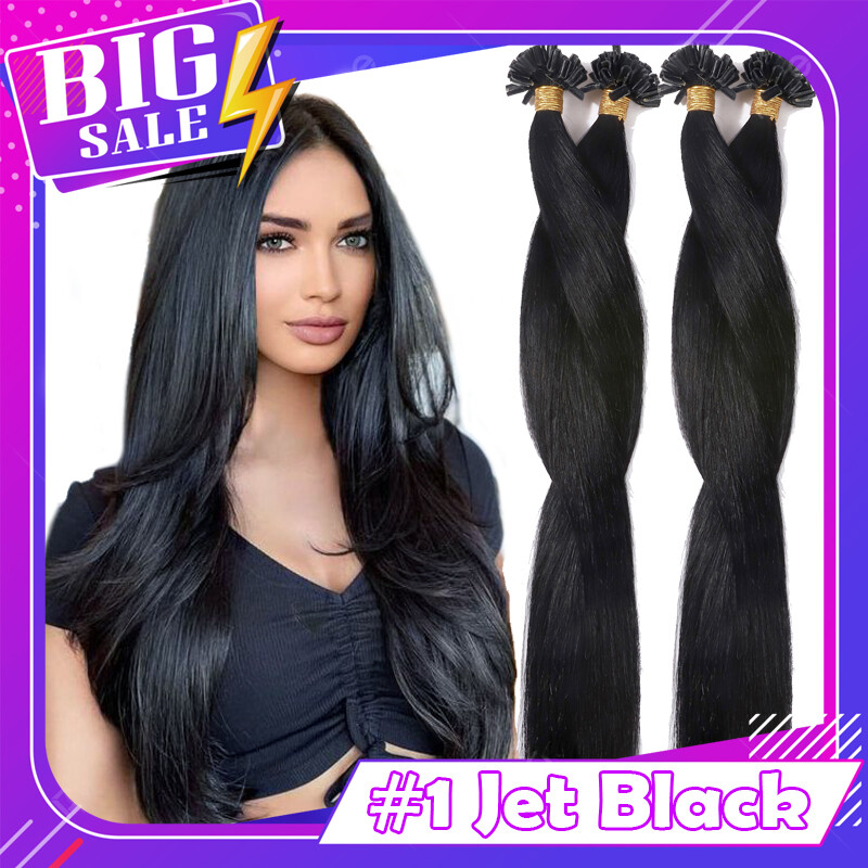 Russian 100g Nail U Tip Human Hair Extensions Remy Pre Bonded Keratin Glue/ 0.5G