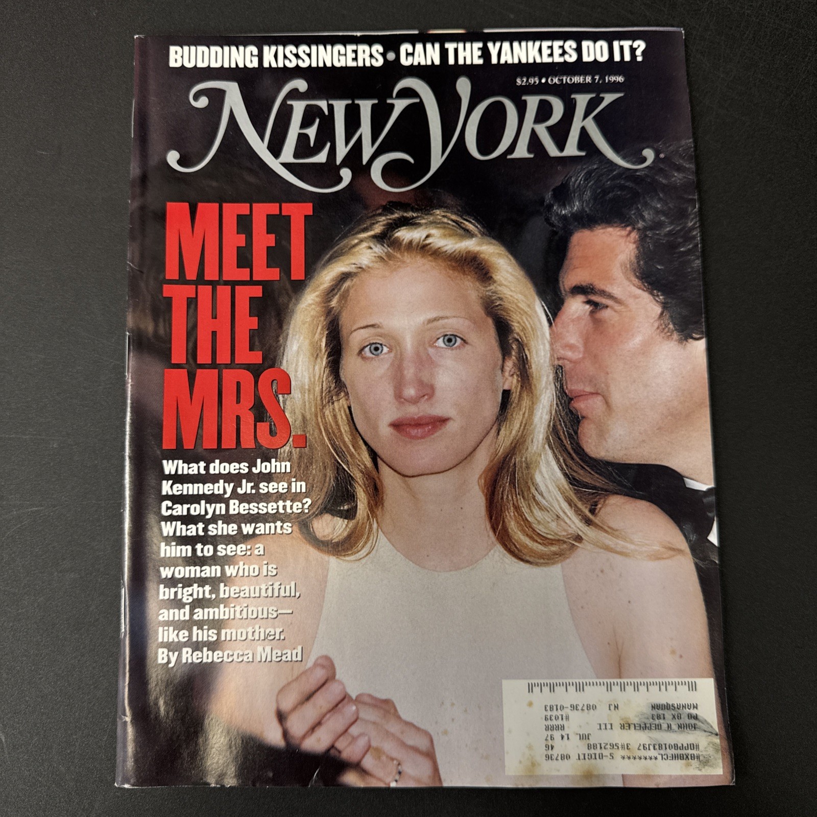 RARE George's John JFK Kennedy Jr & Carolyn Bessette 1996 NEW YORK Magazine