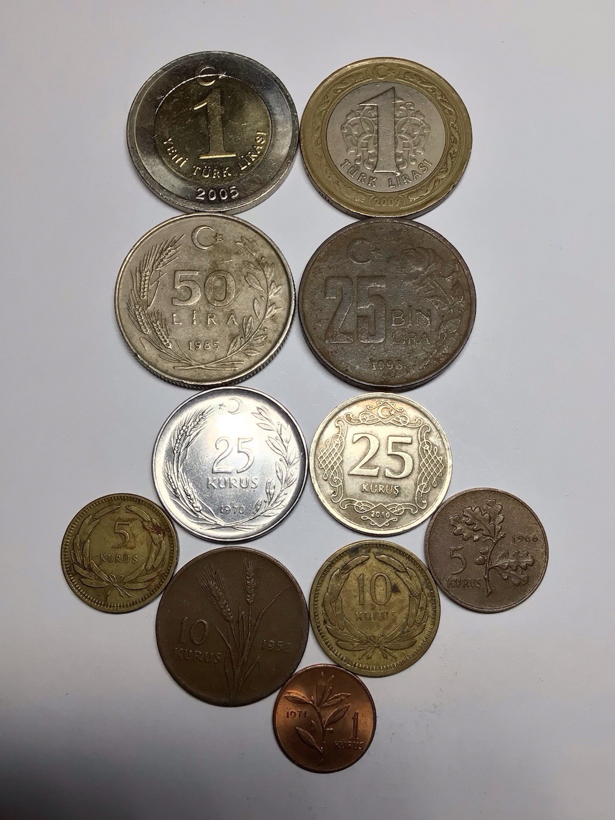 Turkey 1949-2010 11 Different Excellent Turkish Coins Lira Kurus 🇹🇷