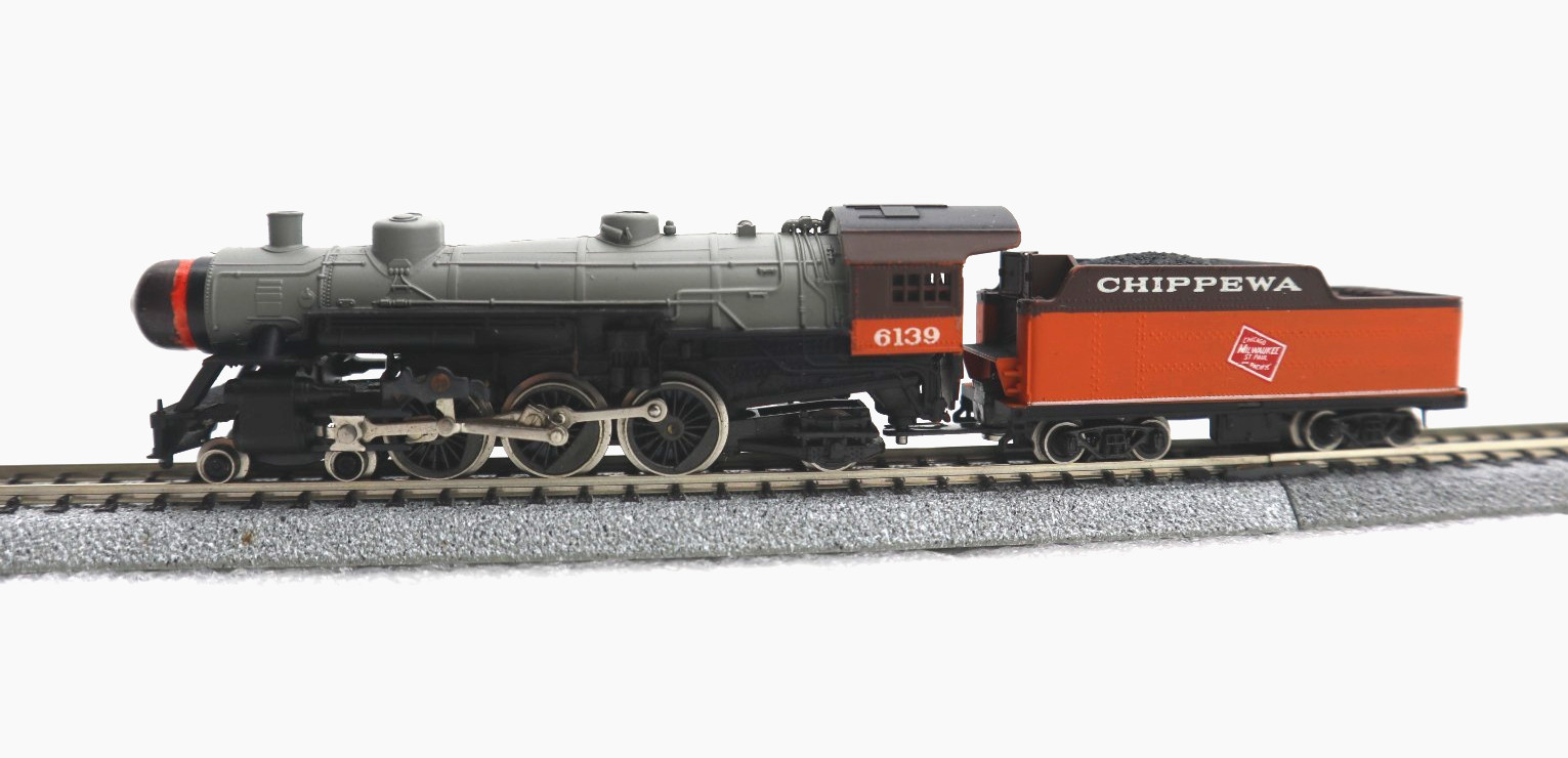 Rivarossi, N, Milwaukee Road Steam Locomotive & Tender, #6139, Does not run