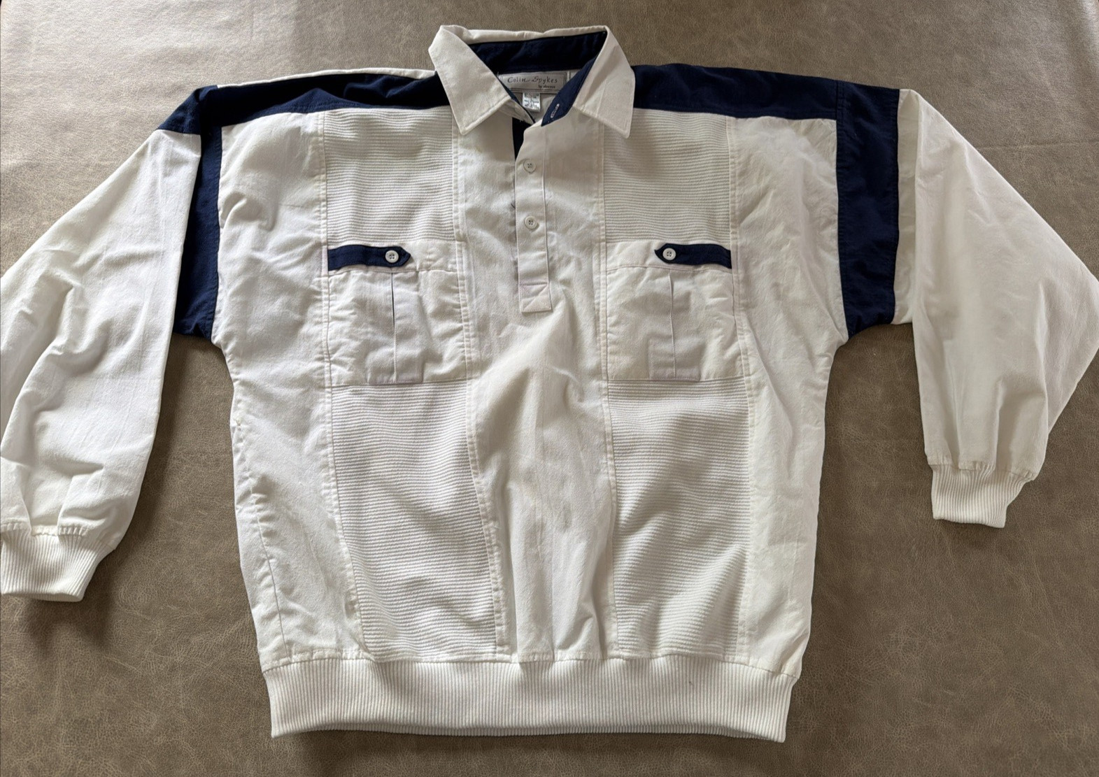 Vintage Colin Spykes by Alexxus Pull Over Long Sleeve Polo Men\'s Large