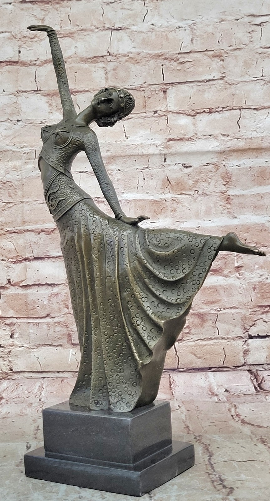 Signed D.H.Chiparus, bronze statue art deco dancer sculpture Marble Base Figure