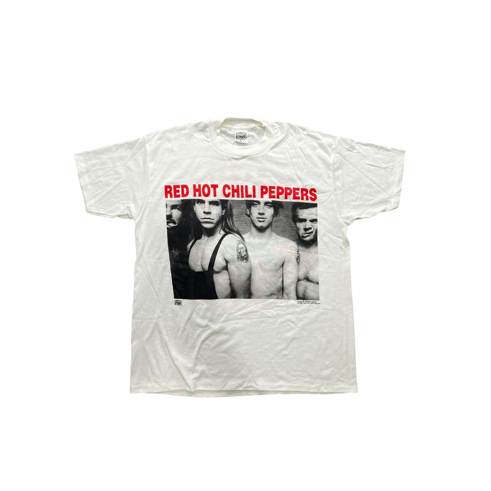Vintage 90s Red Hot Chili Peppers Graphic Backstage Pass Shirt 1990 Size Medium