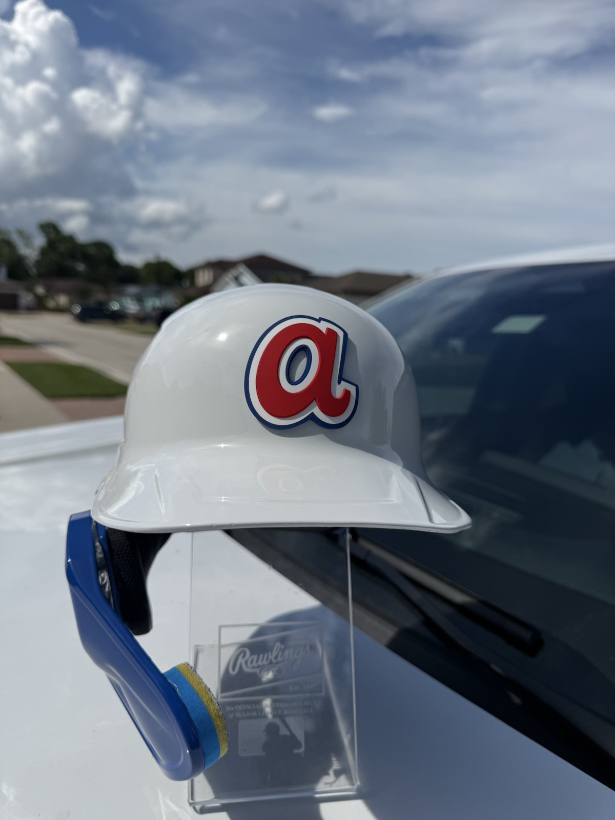 ATLANTA BRAVES CUSTOM THROWBACK RAWLINGS MACH PRO AUTHENTIC BASEBALL HELMET RARE