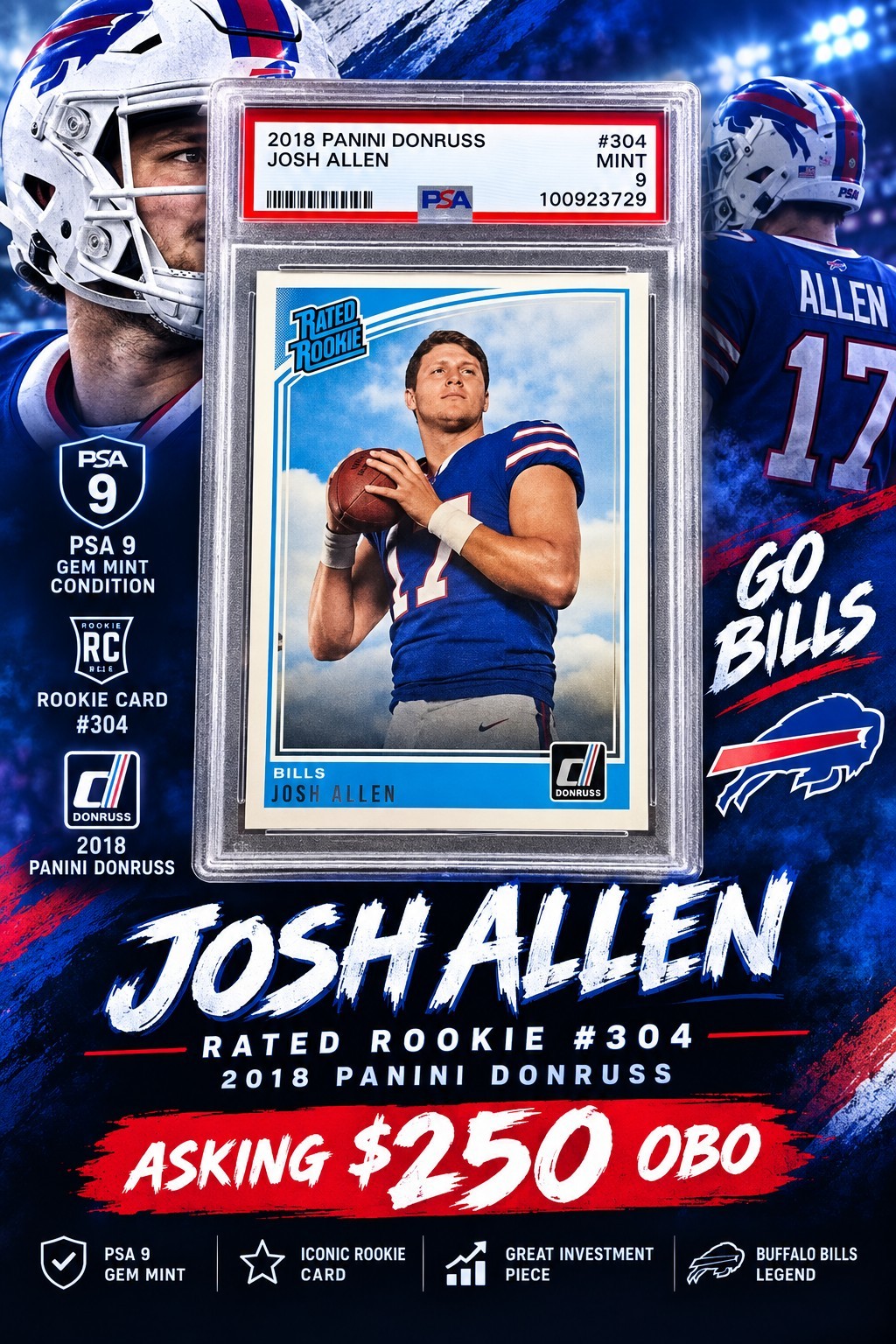2018 Panini Donruss - Rated Rookie Josh Allen #304 (RC) 2018 Panini Donruss - Rated Rookie Josh Allen #304 (RC)