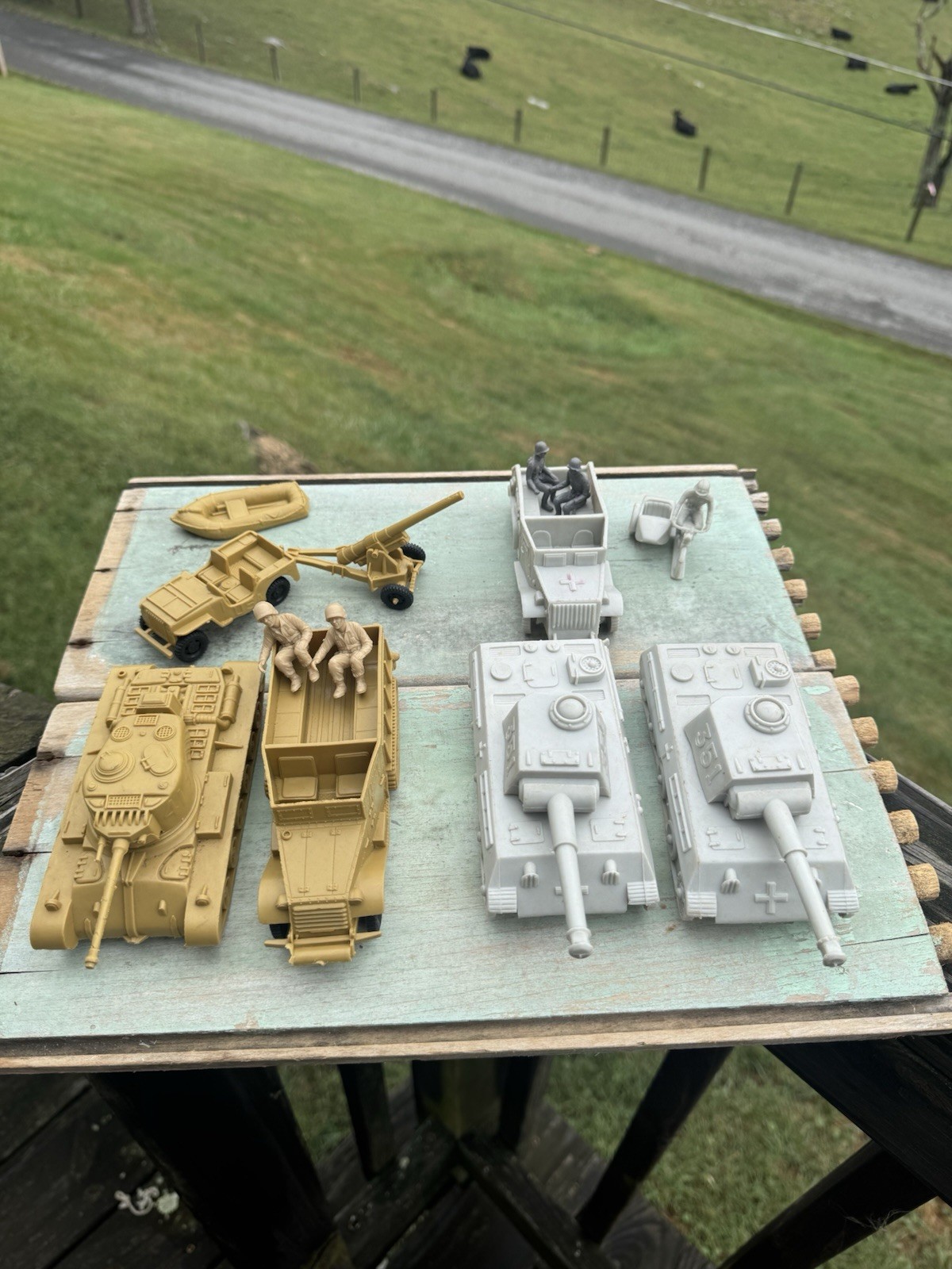 Vintage Marx Desert Fox Playset US Tank 41 German 351 Tanks WWII 