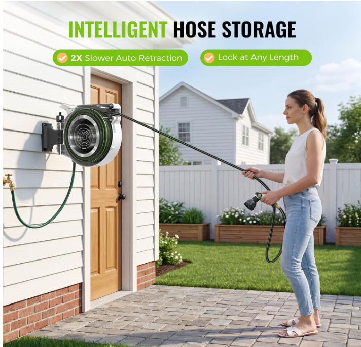 100ft Retractable Garden Hose Reel 1/2\ 100ft Retractable Garden Hose Reel 1/2\