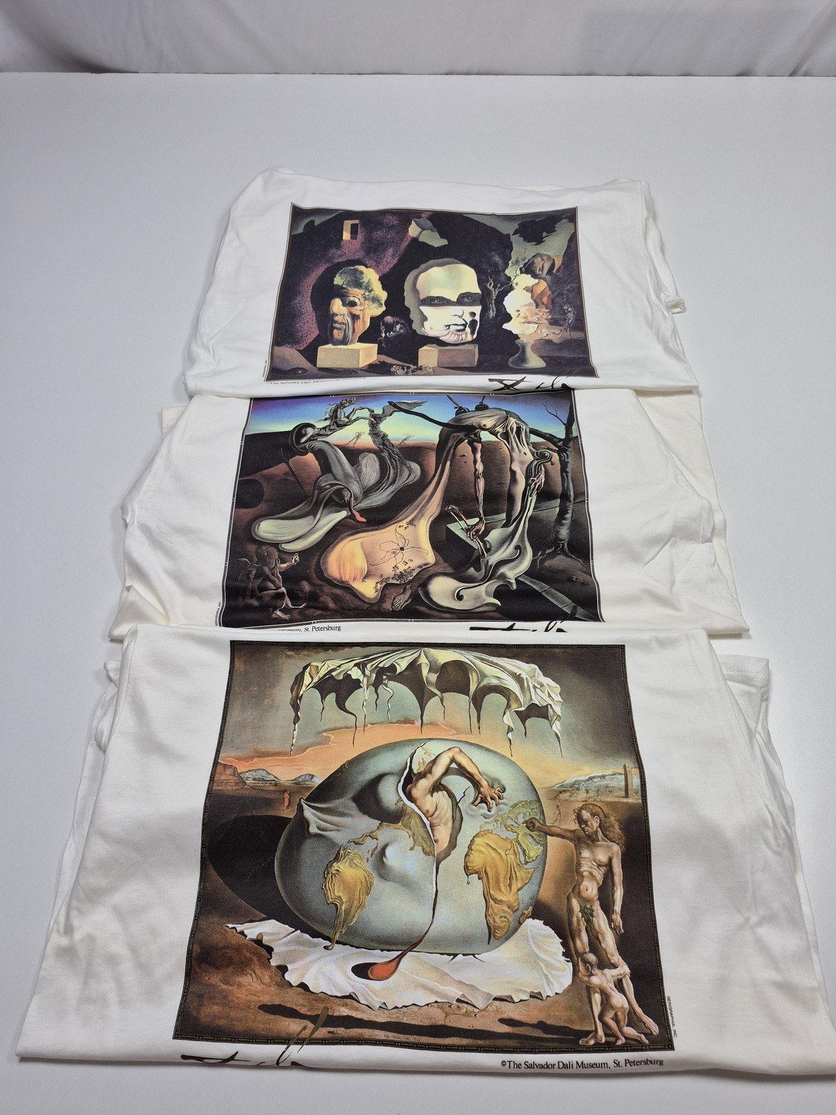 Vintage Salvador Dali Museum Shirt Men\'s Large White Graphic Tee Lot 3 Jerzees