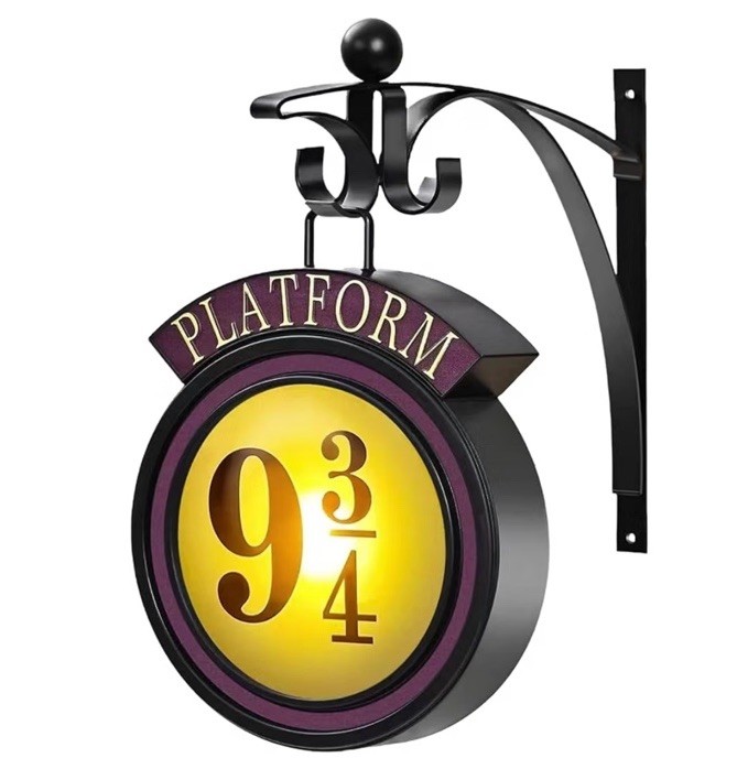 Vintage Platform 9 3/4 Night Light, Hanging Platform 9 3/4 Sign Wall Light, Home